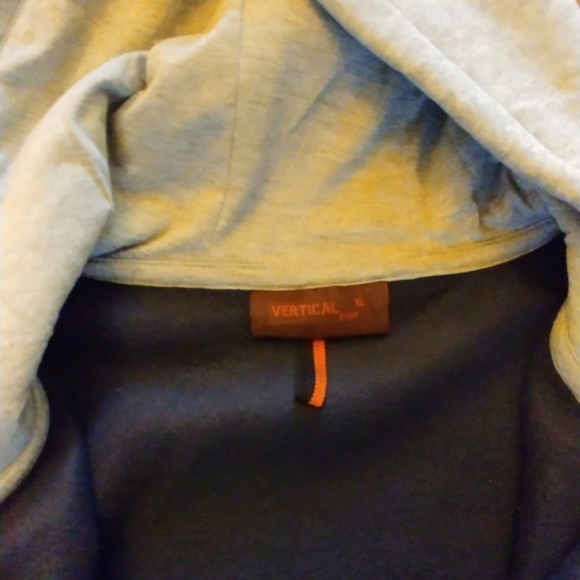 MENS HOODIE JACKET BLUE & GREY - Picture 2 of 3